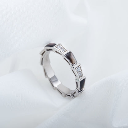 [Bloom]SERPENTI RING SILVER  DIAMOND BLACK MOP 3MM