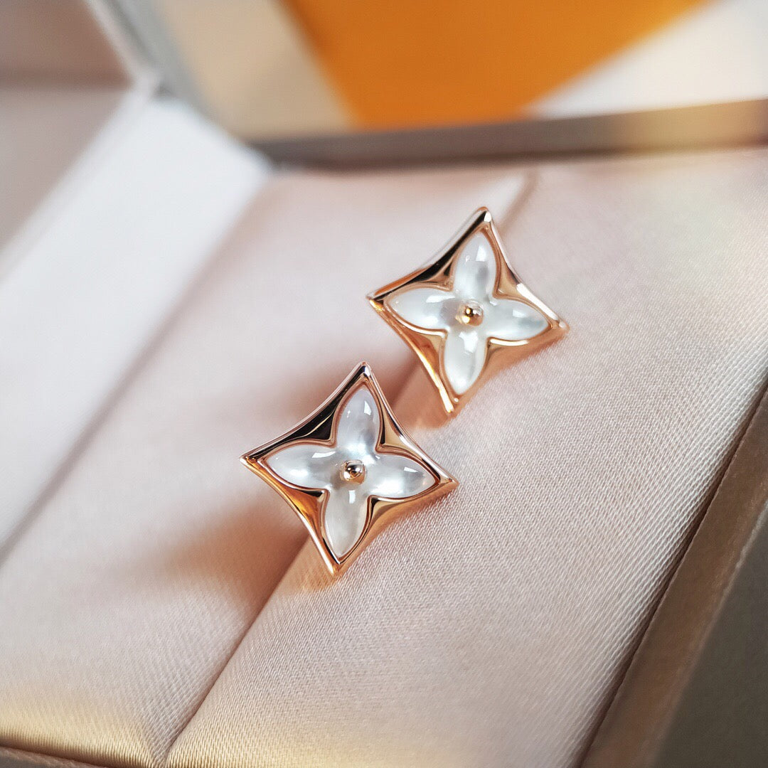 [Bloom]STAR MOP PINK GOLD EARRINGS