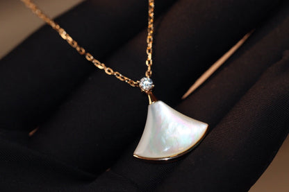 [Bloom]DREAM NECKLACE WHITE MOP PINK GOLD 1 DIAMOND