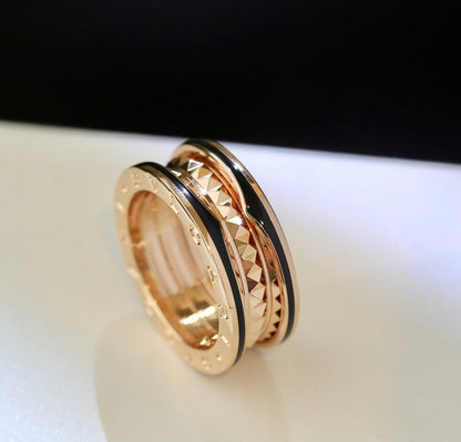 [Bloom]ZERO 1 PINK GOLD BLACK CERAMIC RING