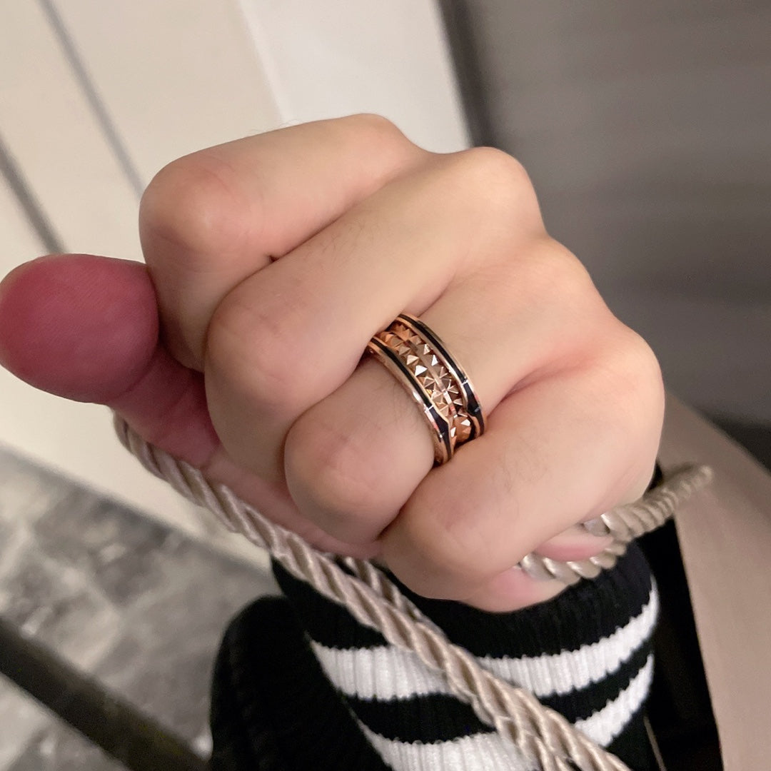 [Bloom]ZERO 1 PINK GOLD BLACK CERAMIC RING