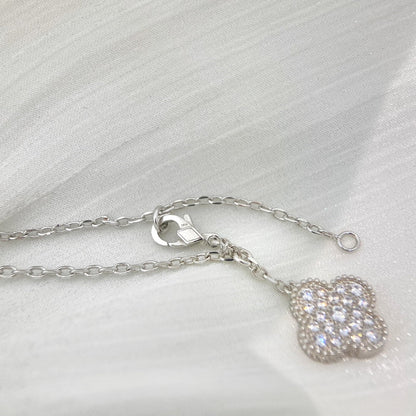 [Bloom]CLOVER 5 MOTIFS SILVER DIAMONDS NECKLACE