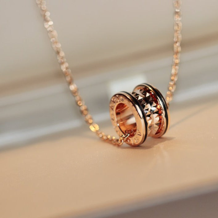 [Bloom]ZERO 1 ROCK PEDANT PINK GOLD BLACK NECKLACE