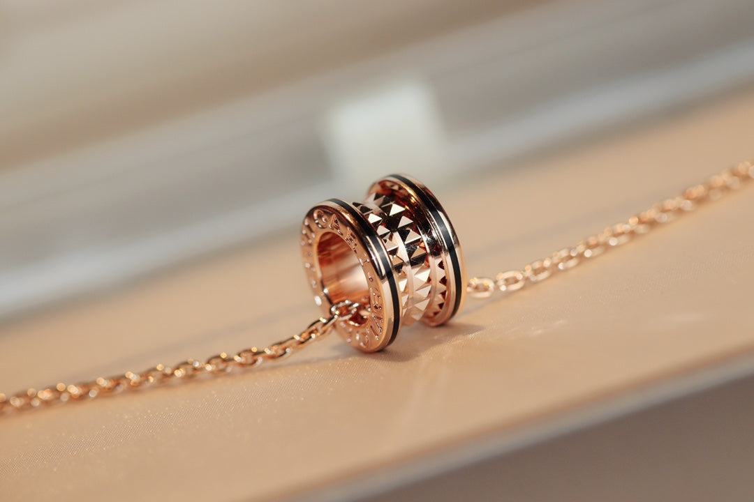 [Bloom]ZERO 1 ROCK PEDANT PINK GOLD BLACK NECKLACE