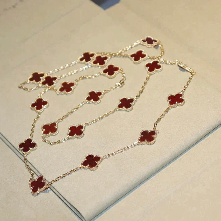 [Bloom]CLOVER 20 MOTIFS CARNELIAN NECKLACE