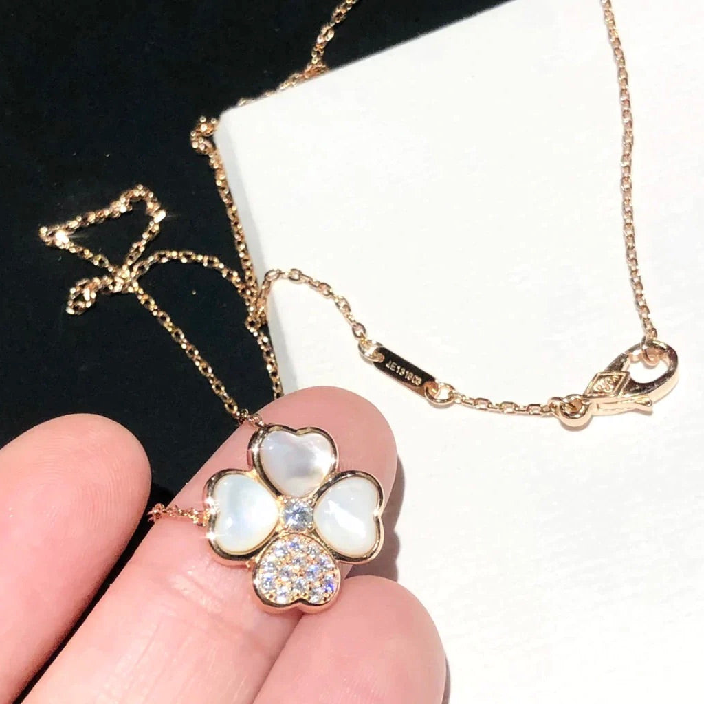 [Bloom]CLOVER MOP DIAMOND ROSE GOLD NECKLACE