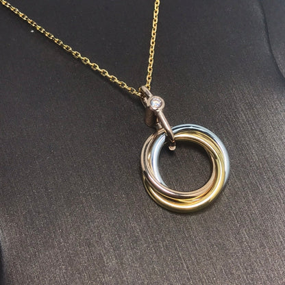 [Bloom]TRINITY SILVER GOLD PINK GOLD NECKLACE