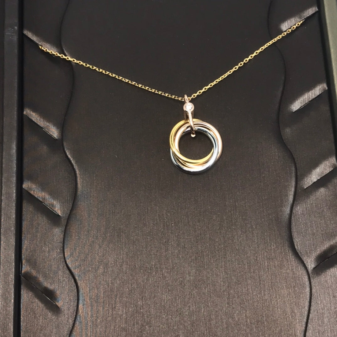 [Bloom]TRINITY SILVER GOLD PINK GOLD NECKLACE