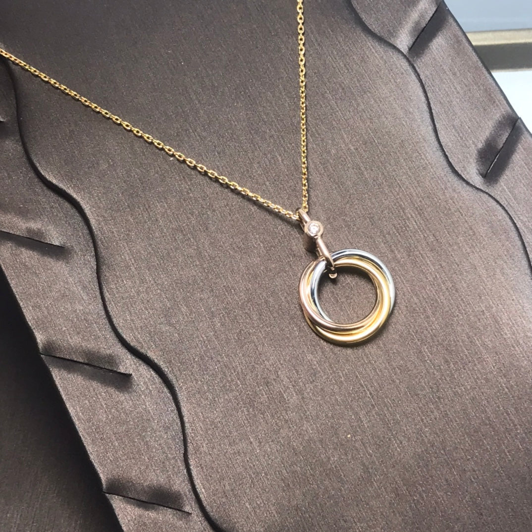 [Bloom]TRINITY SILVER GOLD PINK GOLD NECKLACE