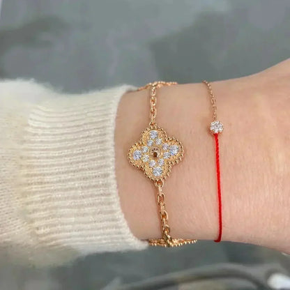 [Bloom]CLOVER 5 MOTIFS  FULL DIAMOND BRACELET