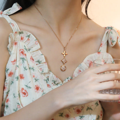 [Bloom]STAR AND SUN DIAMOND PINK GOLD NECKLACE