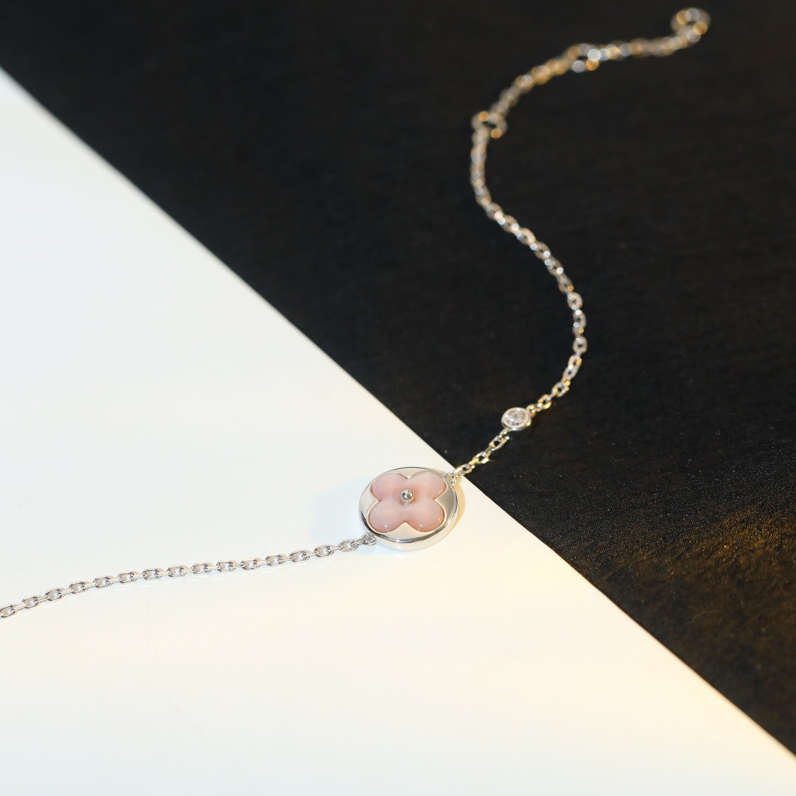 [Bloom]SUN MOTIF PINK MOP SILVER BRACELET