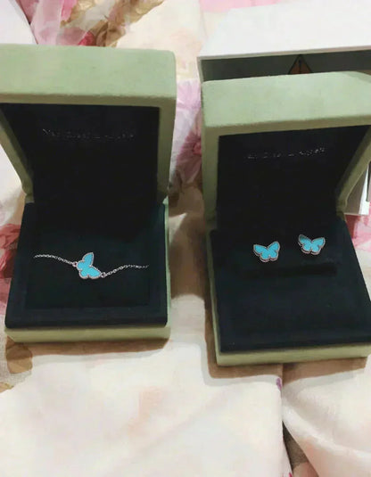 [Bloom]BUTTERFLY TURQUOISE EARRINGS SILVER