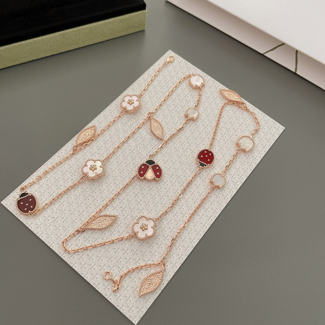 [Bloom]LUCKY SPRING 15 MOTIFS ROSE GOLD NECKLACE