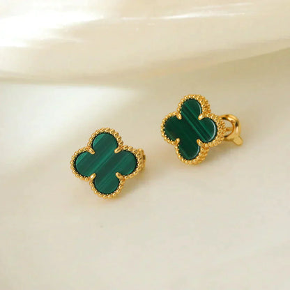 [Bloom]CLOVER MEDIUM 1 MOTIFS MALACHITE  EARRINGS