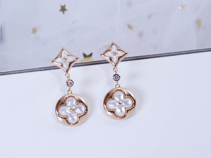 [Bloom]STAR AND SUN PINK GOLD MOP DROP EARRINGS