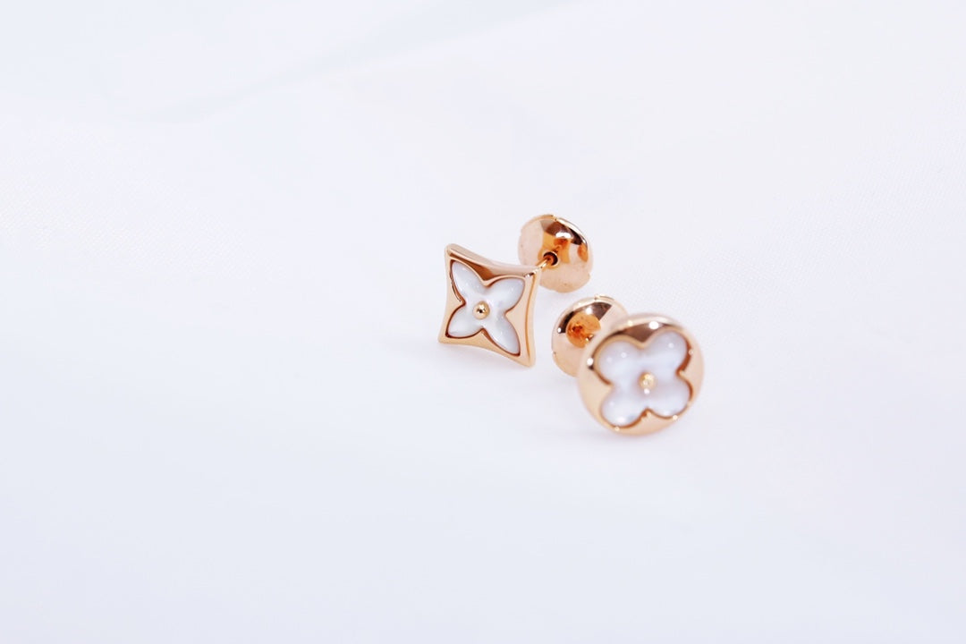 [Bloom]STAR AND SUN PINK GOLD MOP STUD EARRINGS