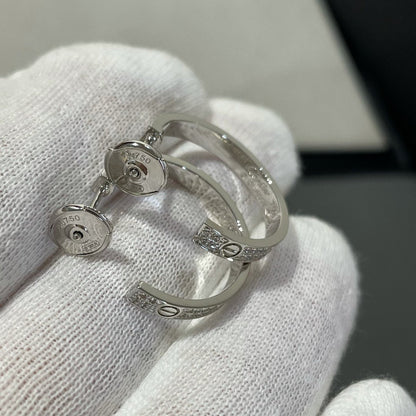 [Bloom]LOVE DIAMOND SILVER HOOP EARRINGS