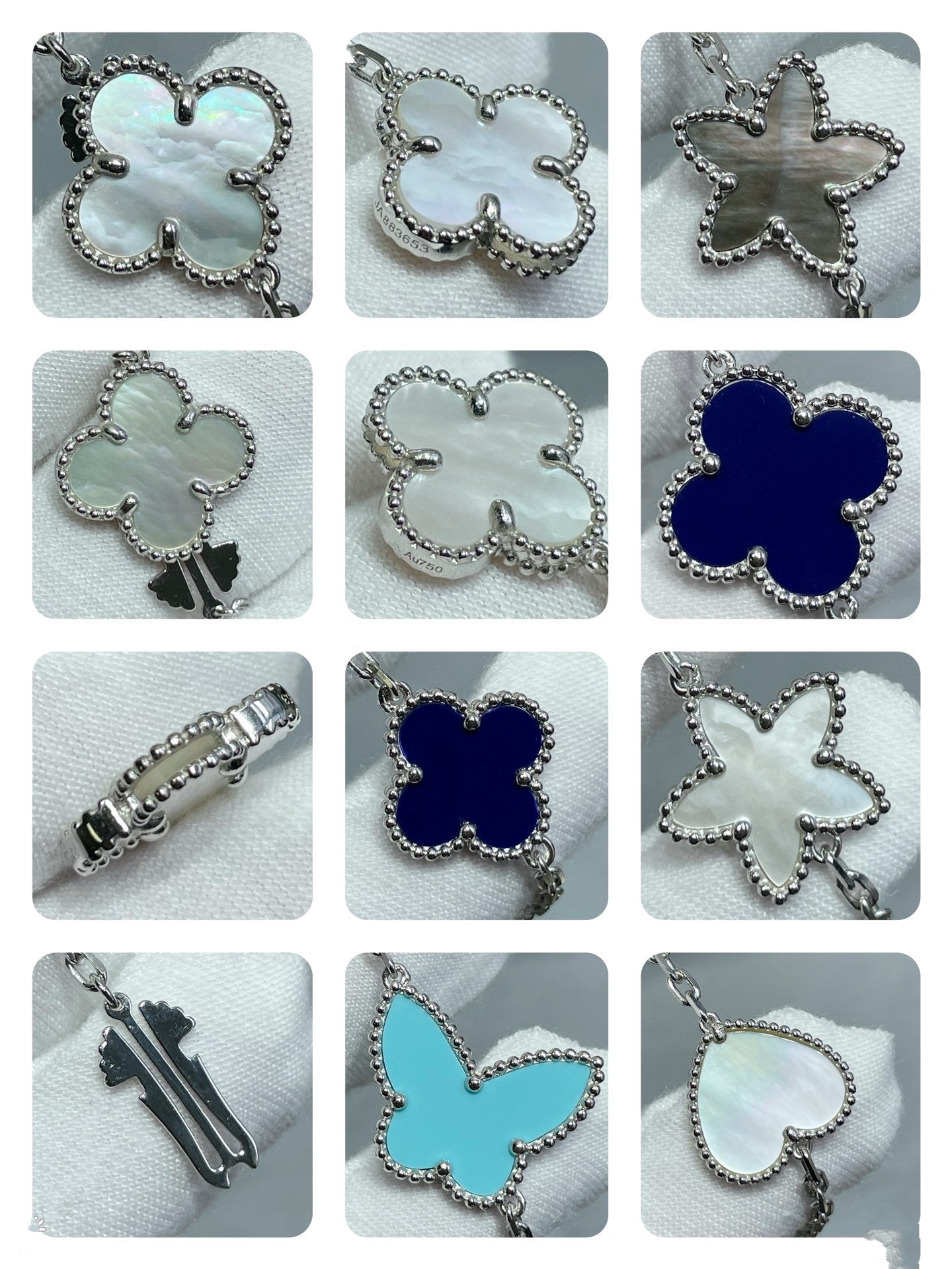 [Bloom]LUCKY CLOVER SILVER 11 MOTIF NECKLACE