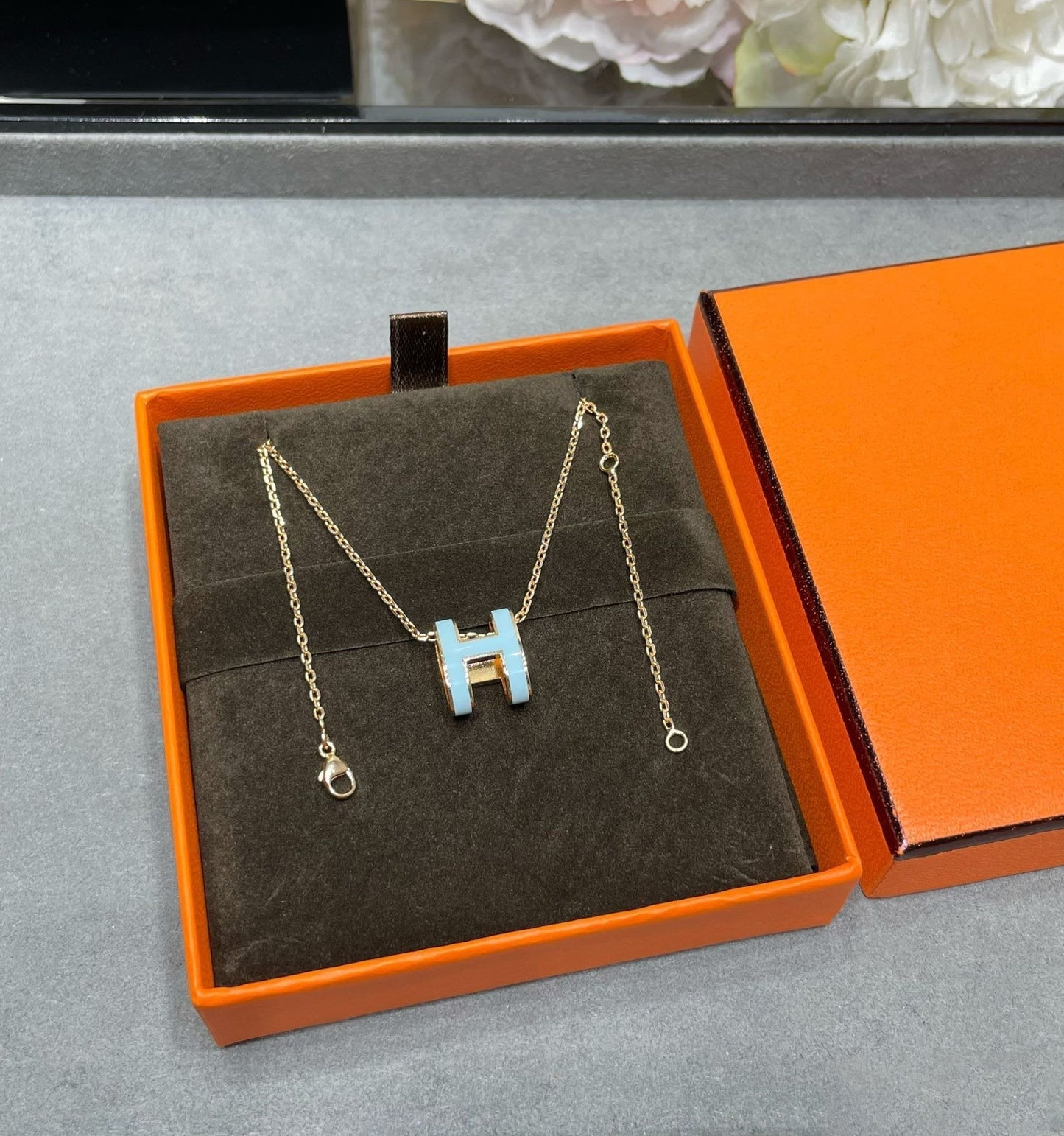 [Bloom]POP H SKY BLUE NECKLACE