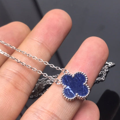 [Bloom]CLOVER PIETERSITE SILVER LONG NECKLACE