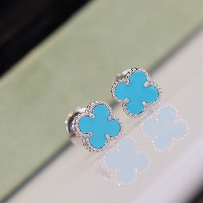 [Bloom]CLOVER MINI TURQUOISE SILVER STUD EARRINGS