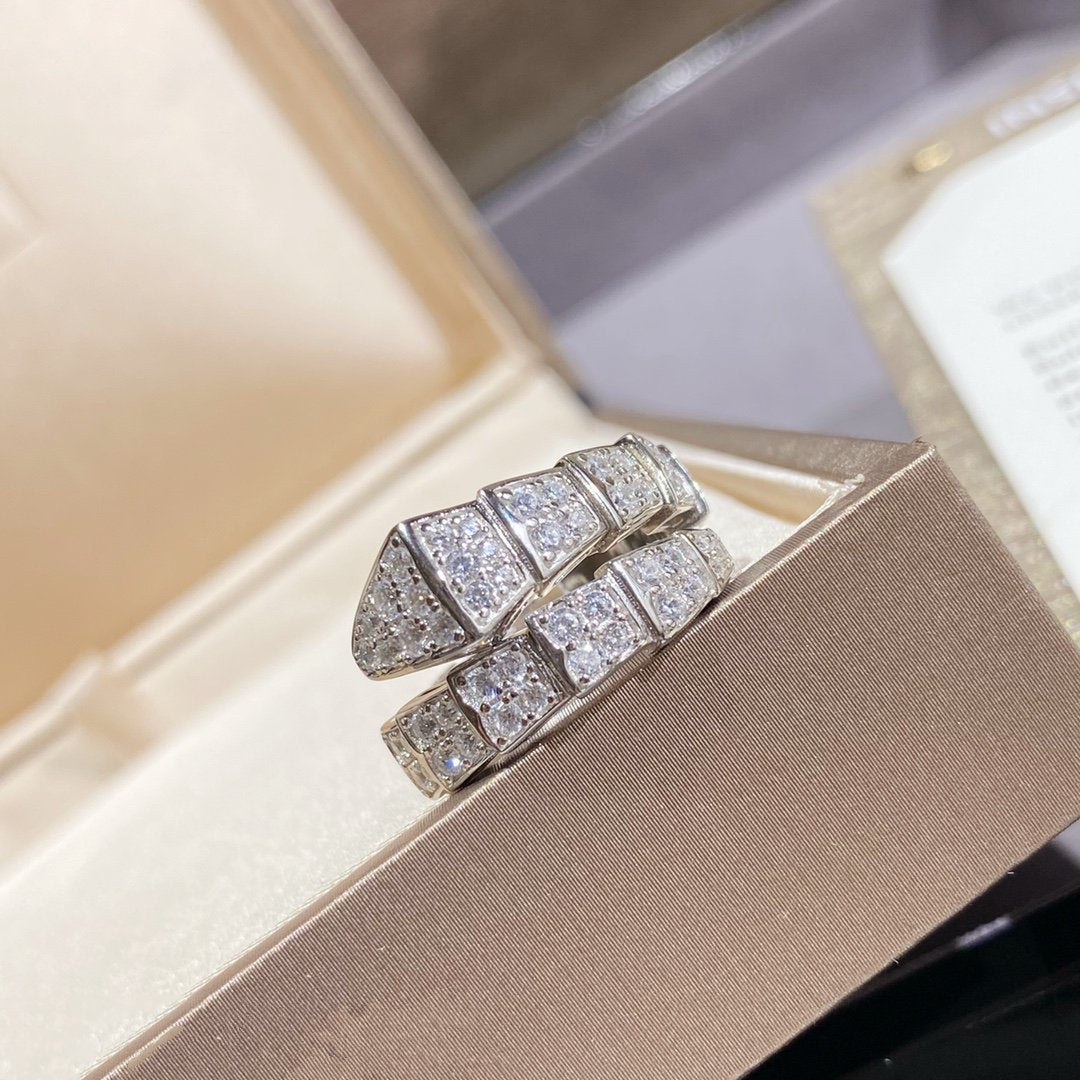 [Bloom]SERPENTI RING SILVER DIAMOND PAVED