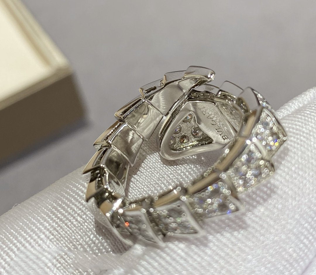 [Bloom]SERPENTI LARGE RING SILVER DIAMOND PAVED