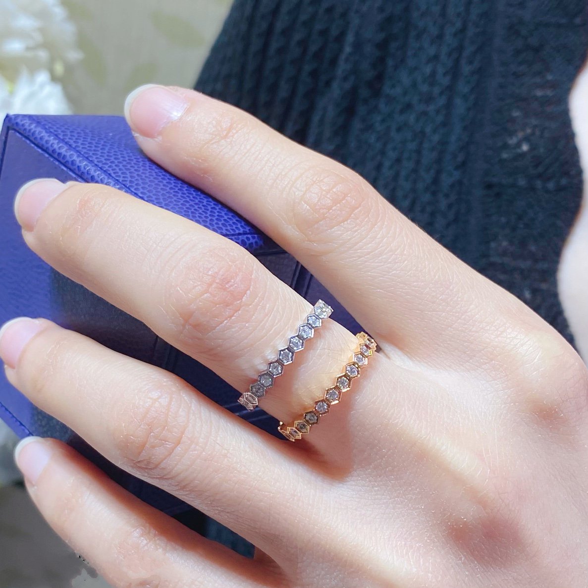 [Bloom]BEE LOVE DIAMOND PAVED SMALL RING