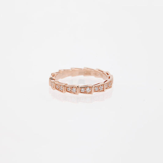 [Bloom]SERPENTI RING PINK GOLD DIAMOND PAVED 3MM