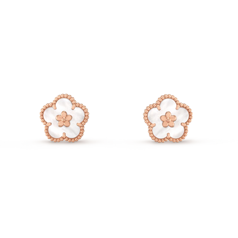 [Bloom]LUCKY PINK GOLD WHITE MOP EARRINGS