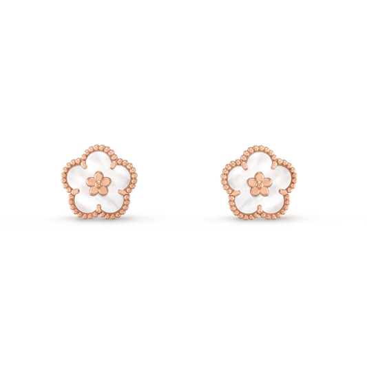 [Bloom]LUCKY PINK GOLD WHITE MOP EARRINGS