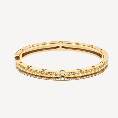 [Bloom]ZERO 1 SPIRAL AND PAVED DIAMOND GOLD BRACELET