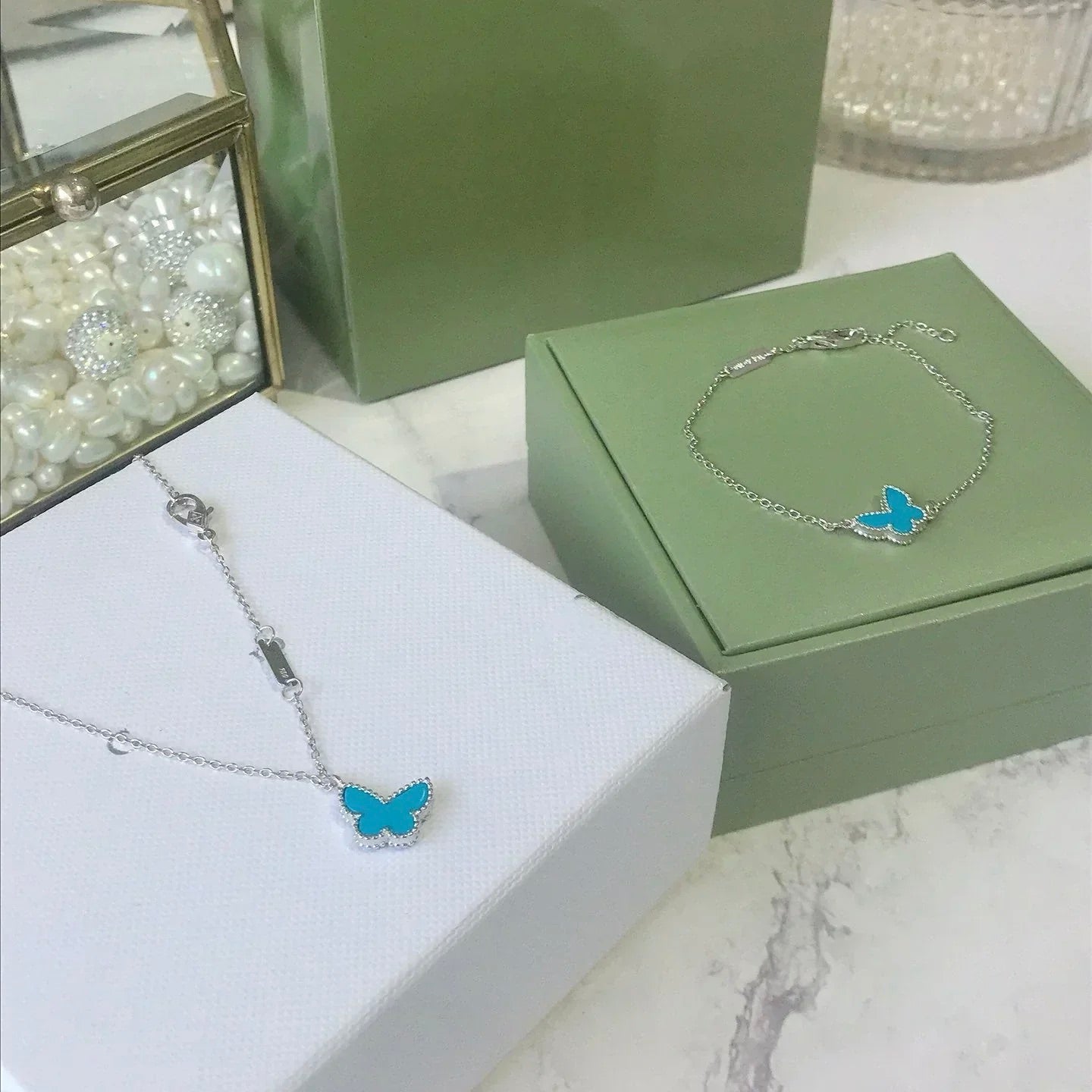 [Bloom]BUTTERFLY TURQUOISE BUTTERFLY BRACELET SILVER