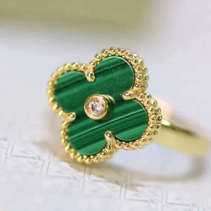 [Bloom]CLOVER MALACHITE RING GOLD DIAMOND