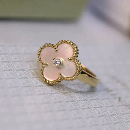 [Bloom]CLOVER PINK MOP RING GOLD DIAMOND