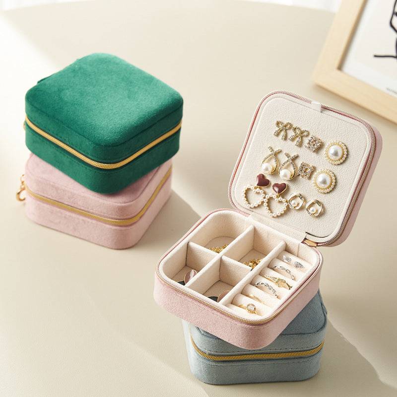 FLANNEL JEWELRY BOX TRAVEL PORTABLE JEWELRY STORAGE BOX