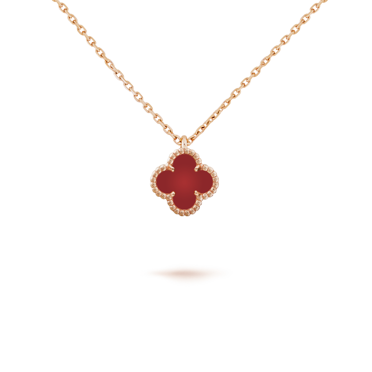 [Bloom]CLOVER MINI 9.5MM WHITE CARNELIANS NECKLACE