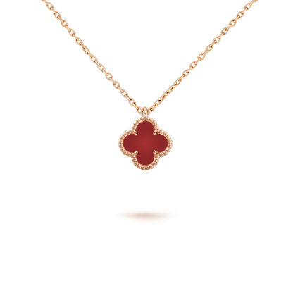 [Bloom]CLOVER MINI 9.5MM WHITE CARNELIANS NECKLACE