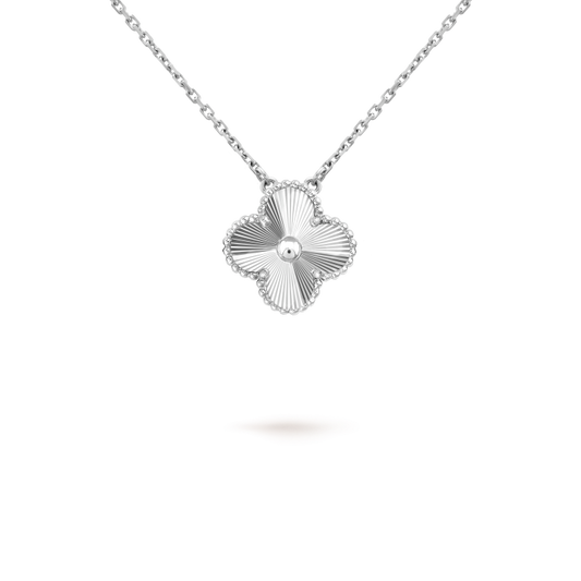 [Bloom]CLOVER 15MM LASER NECKLACE SILVER