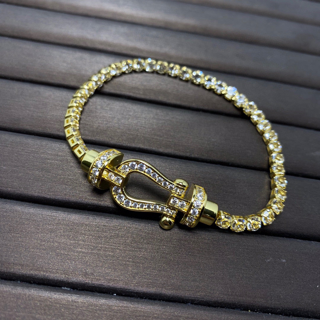 [Bloom]FORCE  LARGE HORSESHOE FULL DIAMOND TENNIS BRACELET