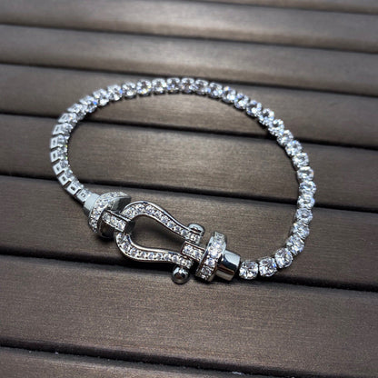 [Bloom]FORCE  LARGE HORSESHOE FULL DIAMOND TENNIS BRACELET