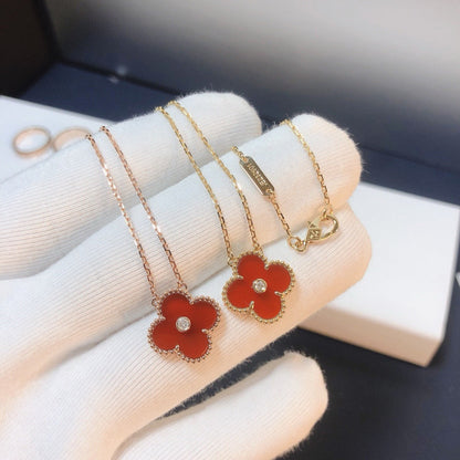 [Bloom]CLOVER 15MM DIAMOND CARNELIAN NECKLACE