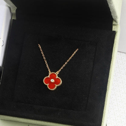 [Bloom]CLOVER 15MM DIAMOND CARNELIAN NECKLACE