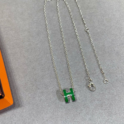 [Bloom]POP H GREEN NECKLACE SILVER AND GOLD