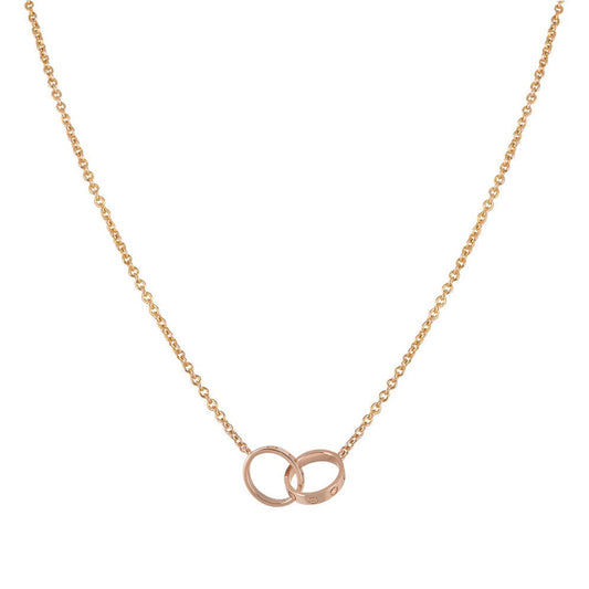 [Bloom]LOVE NECKLACE DOUBLE RING PINK GOLD