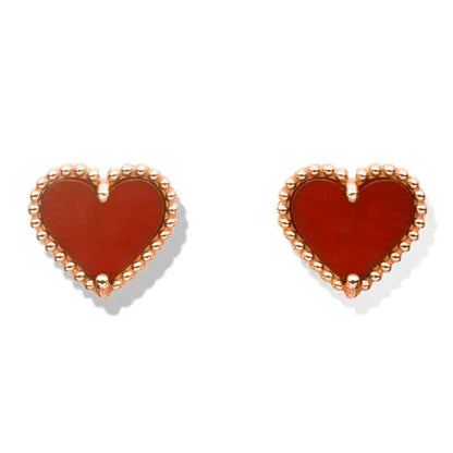 [Bloom]HEART CARNELIAN STUD EARRINGS