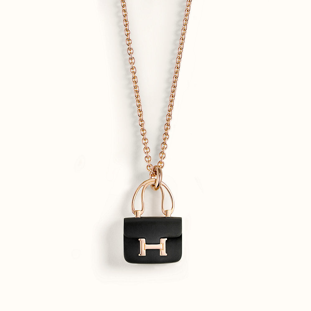 [Bloom]CONSTANCE BLACK PEDANT PINK GOLD NECKLACE