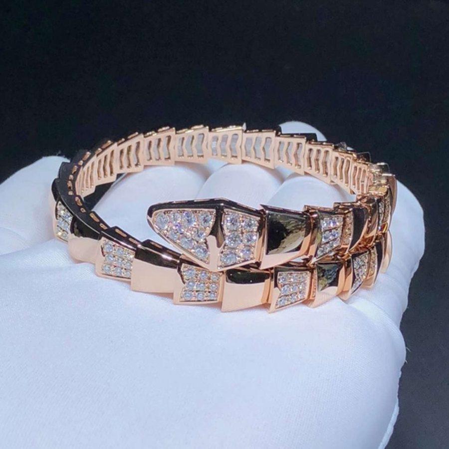 [Bloom]SERPENTI WIDE BRACELET PINK GOLD DIAMOND