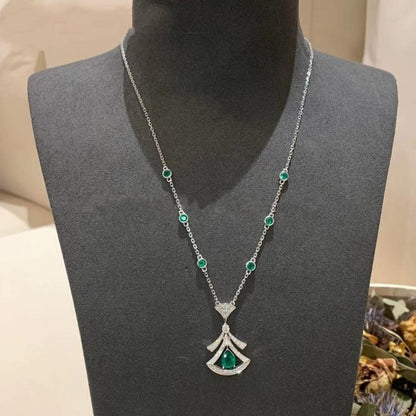 [Bloom]DREAM NECKLACE MALACHITE DIAMOND SILVER